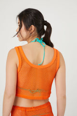 Sheer Netted Cropped Tank Top | Forever 21 Womens