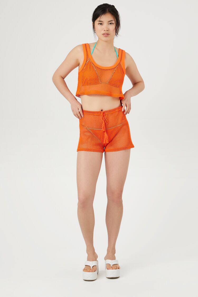 Sheer Netted Cropped Tank Top | Forever 21 Womens