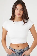 Seamless Lace-Trim Cropped Tee | Forever 21 Womens