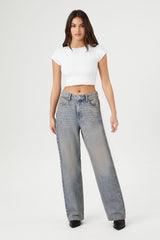 Seamless Lace-Trim Cropped Tee | Forever 21 Womens