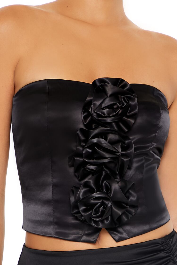 Satin Rosette Tube Top | Forever 21 Womens