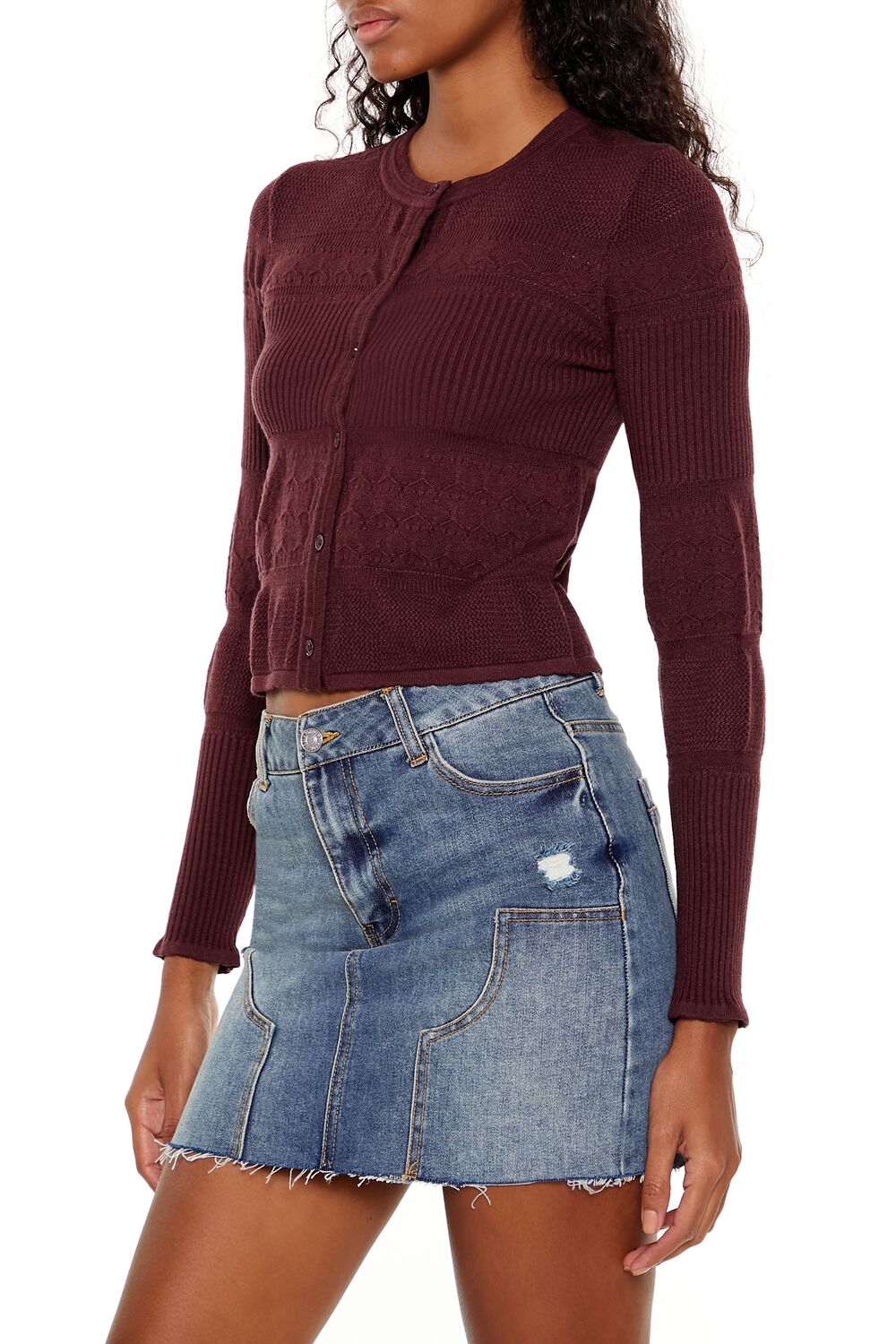 Mixed Knit Cardigan Sweater | Forever 21 Womens