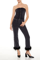 Denim Zip-Front Cropped Tube Top | Forever 21 Womens