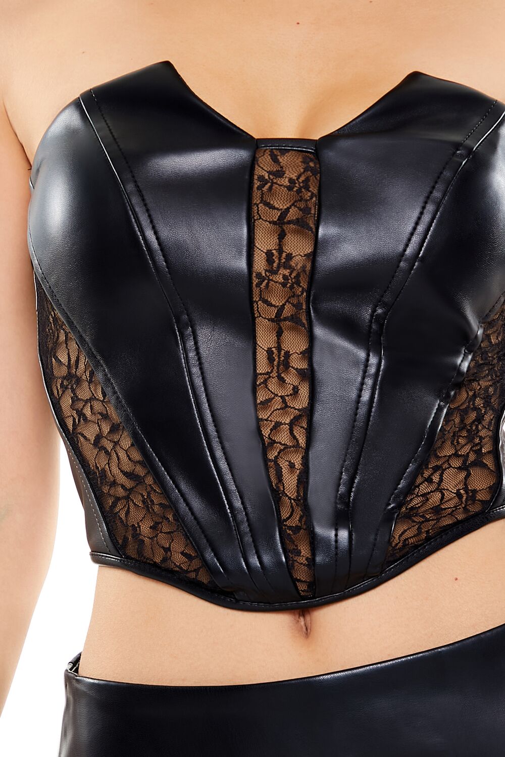 Faux Leather & Lace Tube Top | Forever 21 Womens