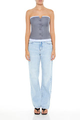 Striped-Trim Tube Top | Forever 21 Womens