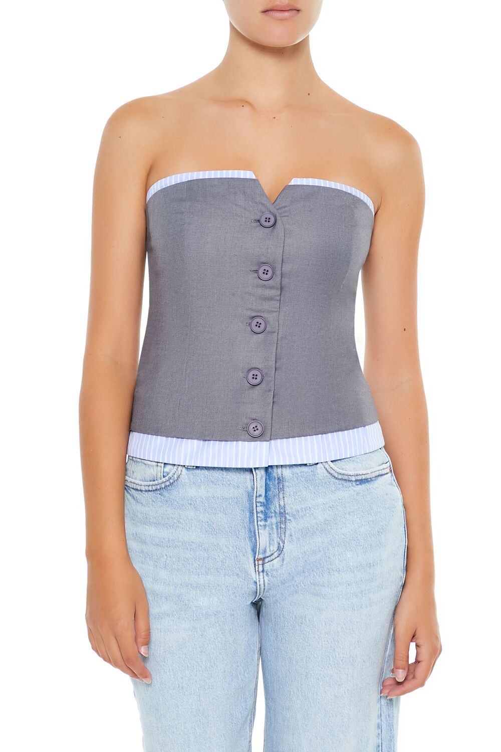 Striped-Trim Tube Top | Forever 21 Womens