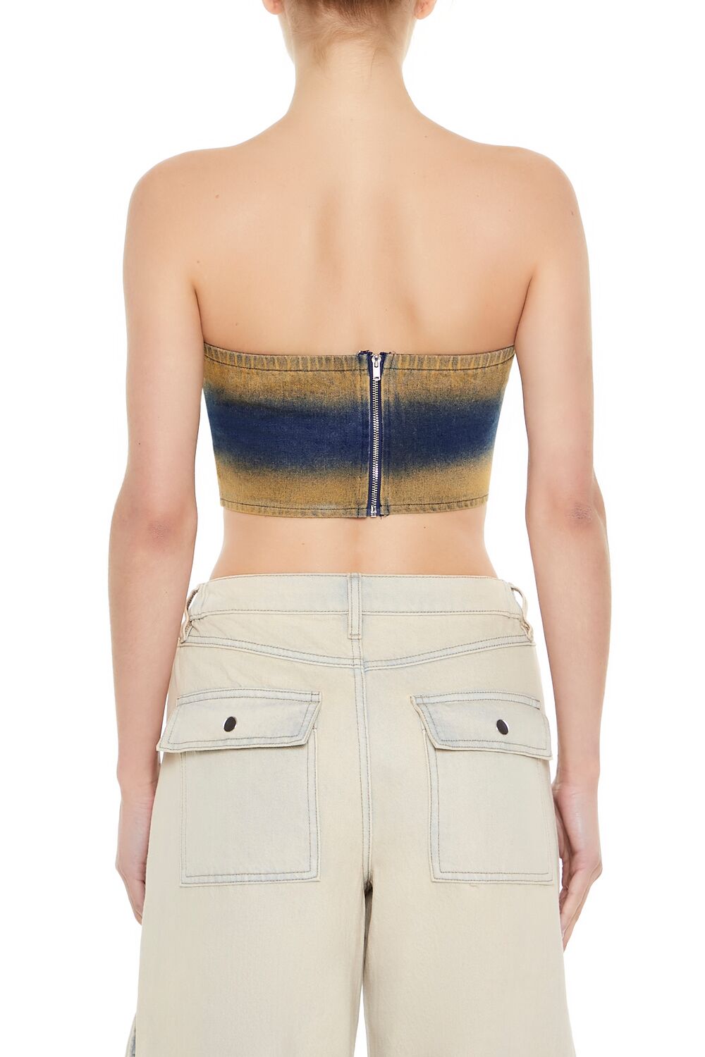 Sandblasted Denim Tube Crop Top | Forever 21 Womens