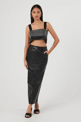 Satin Rhinestone Crop Top | Forever 21 Womens