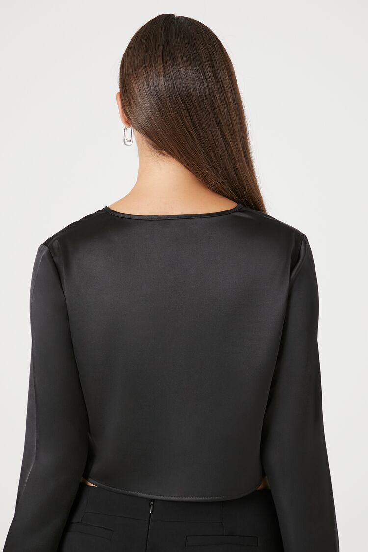 Satin Feather Crop Top | Forever 21 Womens