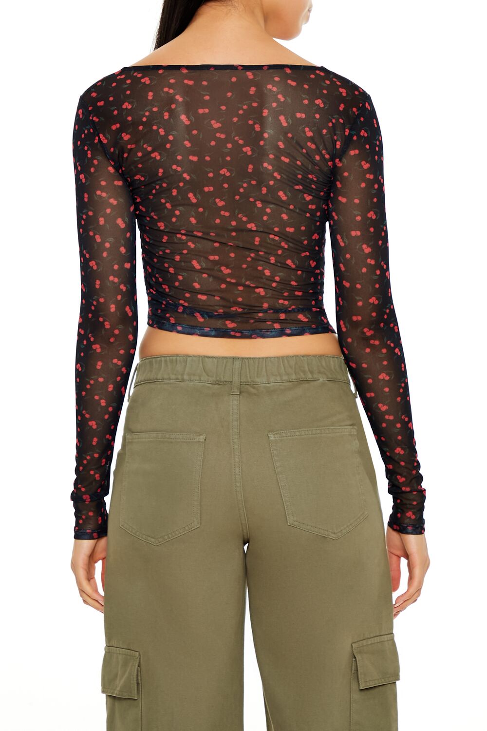 Mesh Cherry Print Crop Top | Forever 21 Womens