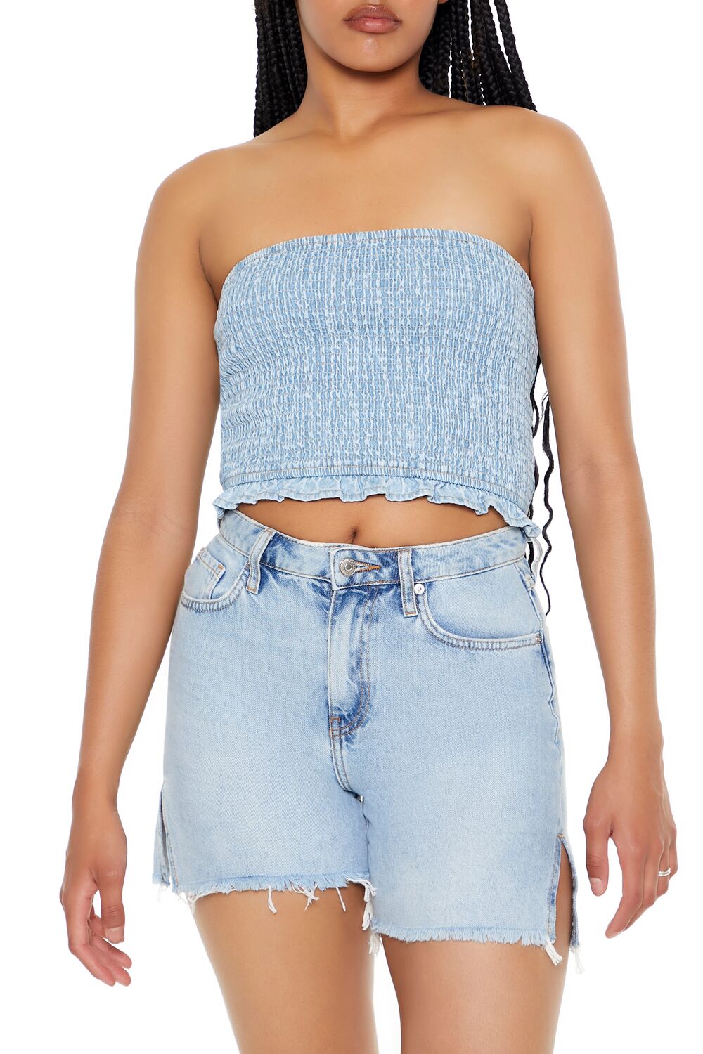 Cropped Chambray Tube Top | Forever 21 Womens