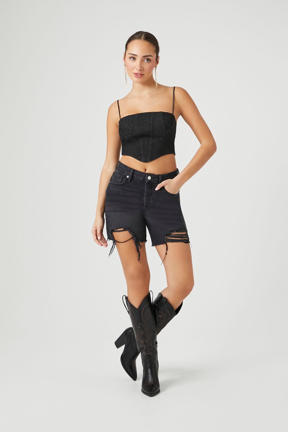 Denim Cropped Cami | Forever 21 Womens