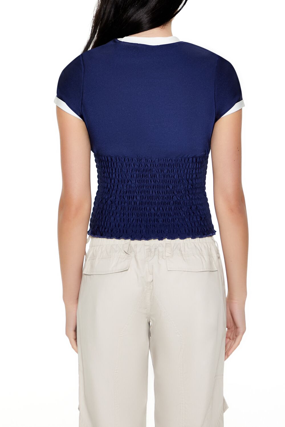Smocked Ringer LA Cropped Tee | Forever 21 Womens