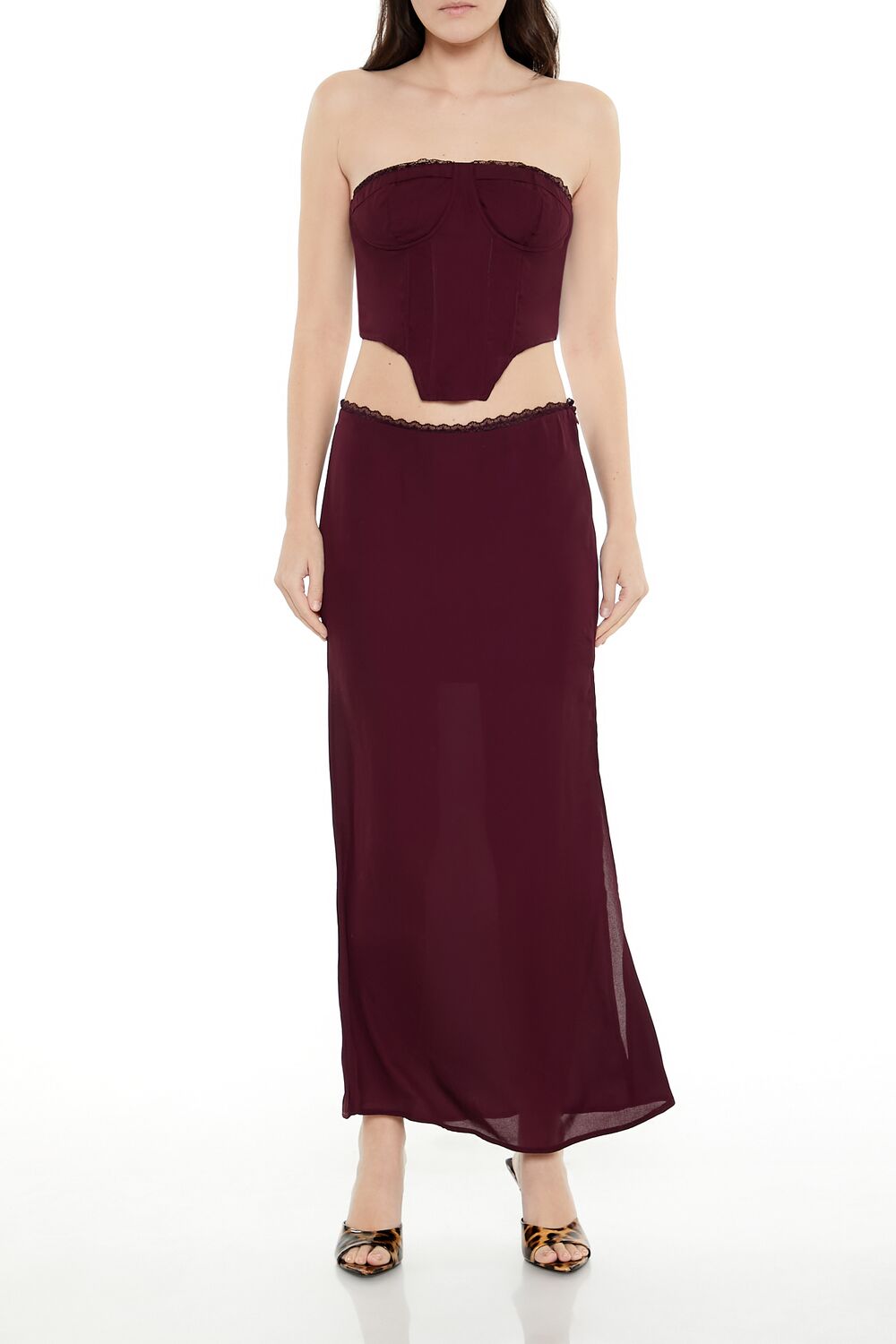 Lace-Trim Bustier Tube Crop Top | Forever 21 Womens