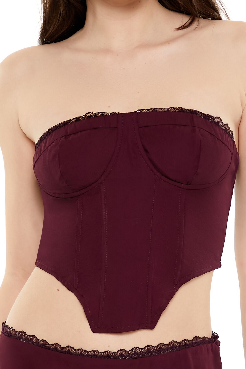 Lace-Trim Bustier Tube Crop Top | Forever 21 Womens