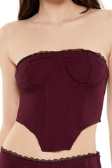 Lace-Trim Bustier Tube Crop Top | Forever 21 Womens