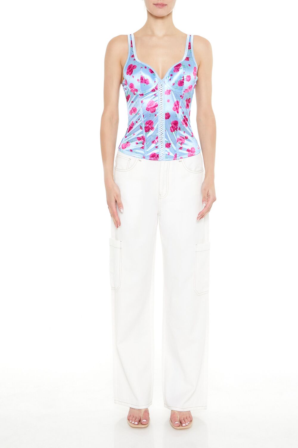 Rose Print Bustier Tank Top | Forever 21 Womens