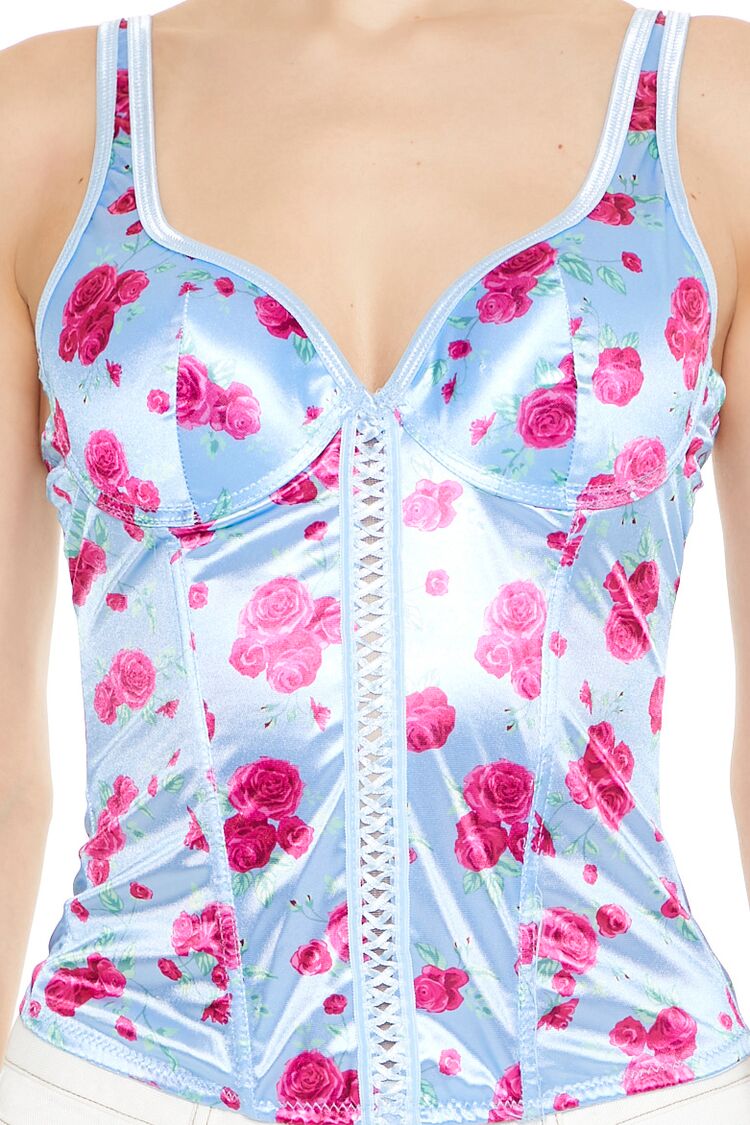 Rose Print Bustier Tank Top | Forever 21 Womens
