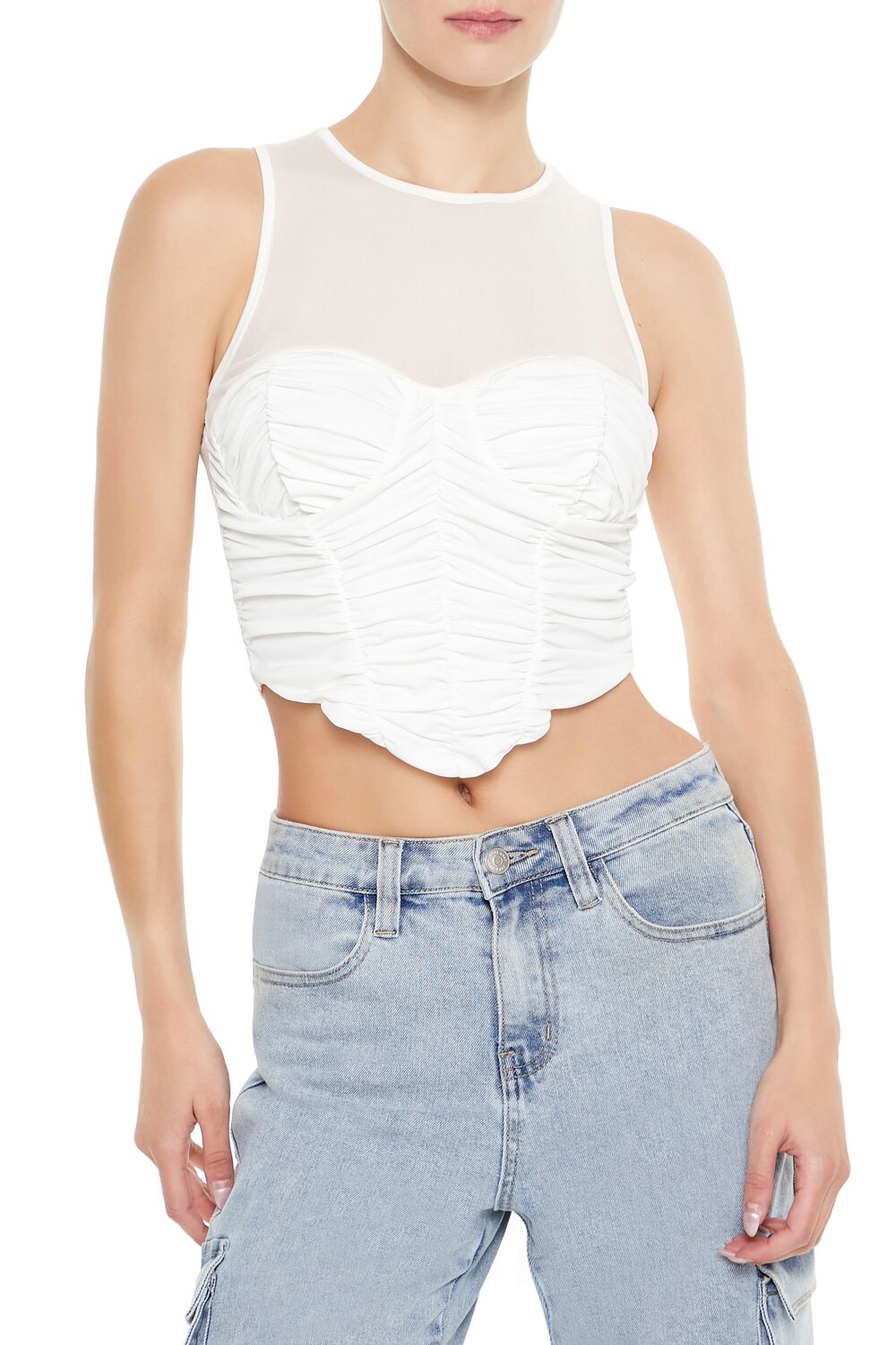 Ruched V-Hem Crop Top | Forever 21 Womens