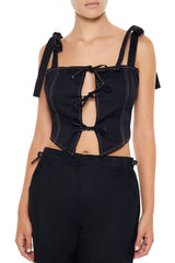 Cropped Cutout Bow Bustier Top | Forever 21 Womens
