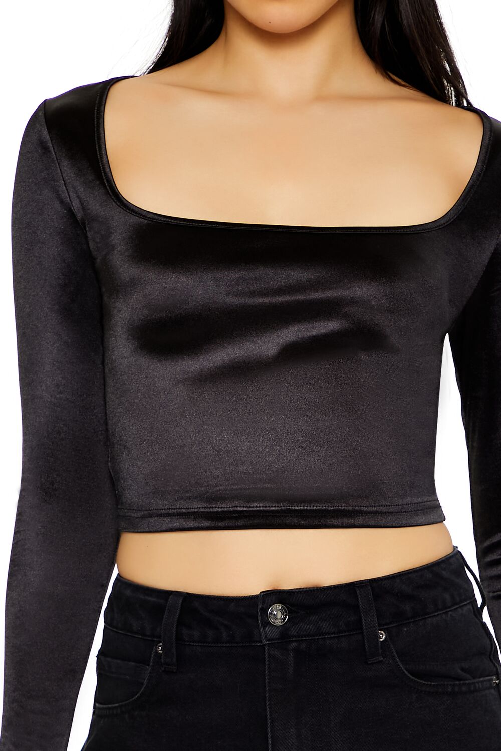 Satin Square-Cut Crop Top | Forever 21 Womens