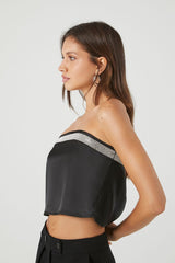 Rhinestone Strapless Crop Top | Forever 21 Womens