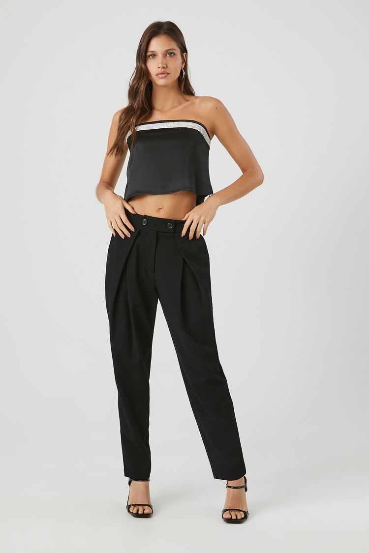 Rhinestone Strapless Crop Top | Forever 21 Womens