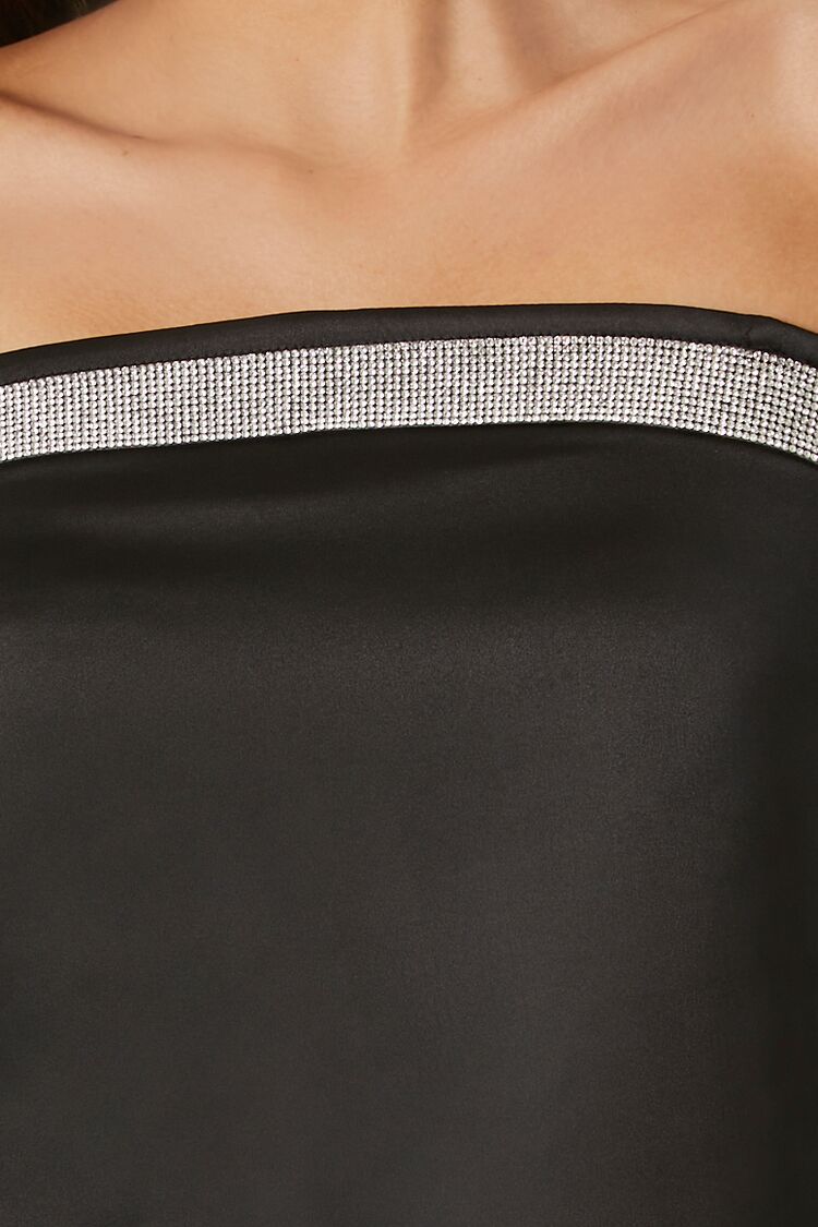 Rhinestone Strapless Crop Top | Forever 21 Womens