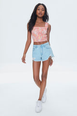 Tropical Leaf Smocked Crop Top | Forever 21 Womens