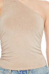 Ruched One-Shoulder Tank Top | Forever 21 Womens