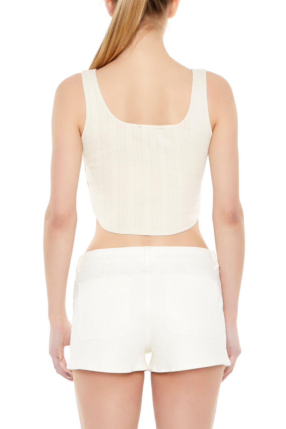 Rosette Pointelle Knit Crop Top | Forever 21 Womens