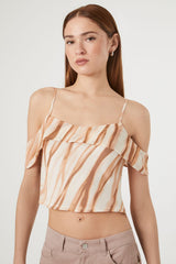 Marble Print Open-Shoulder Top | Forever 21 Womens