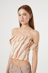 Marble Print Open-Shoulder Top | Forever 21 Womens
