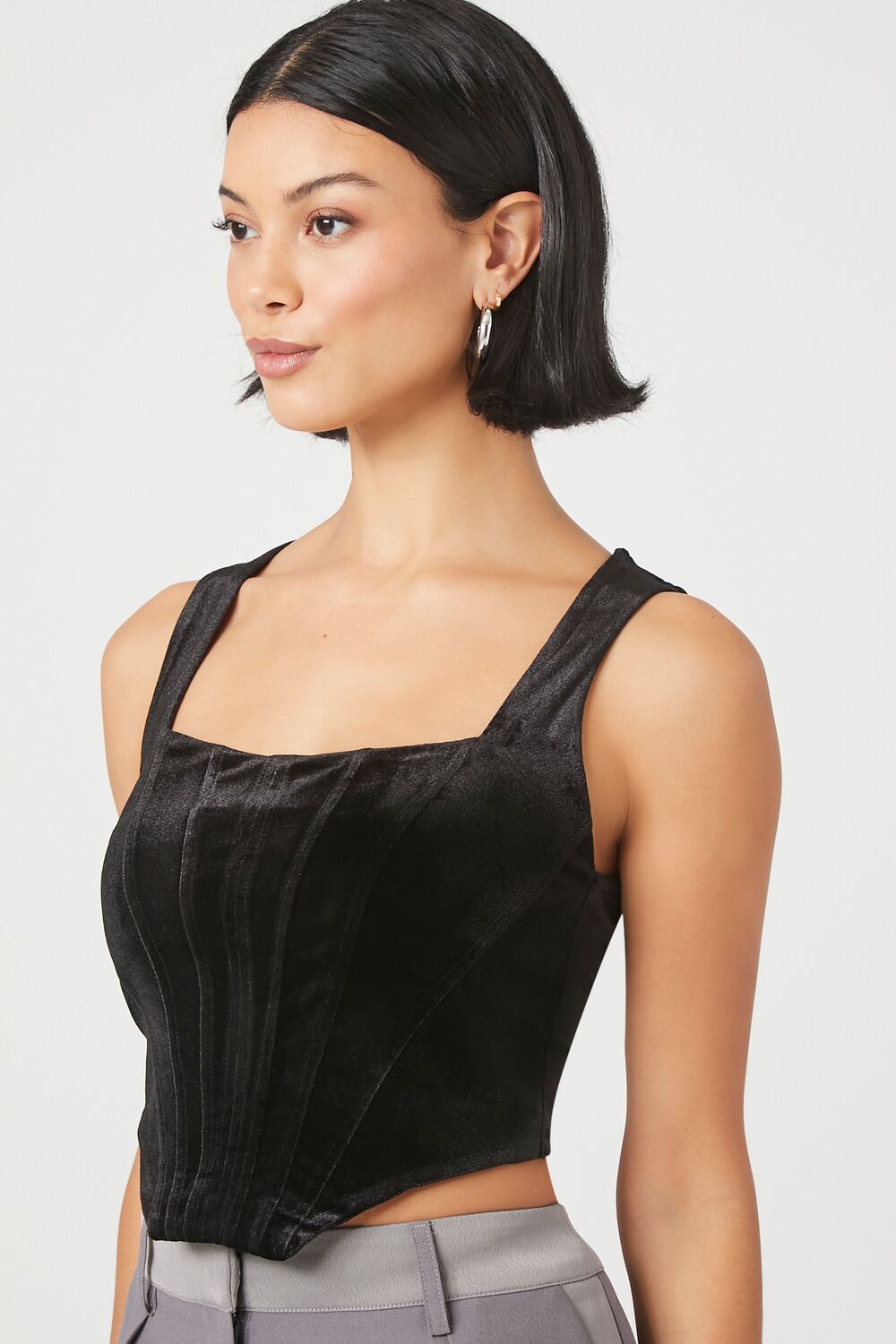 Velvet Bustier Cropped Tank Top | Forever 21 Womens