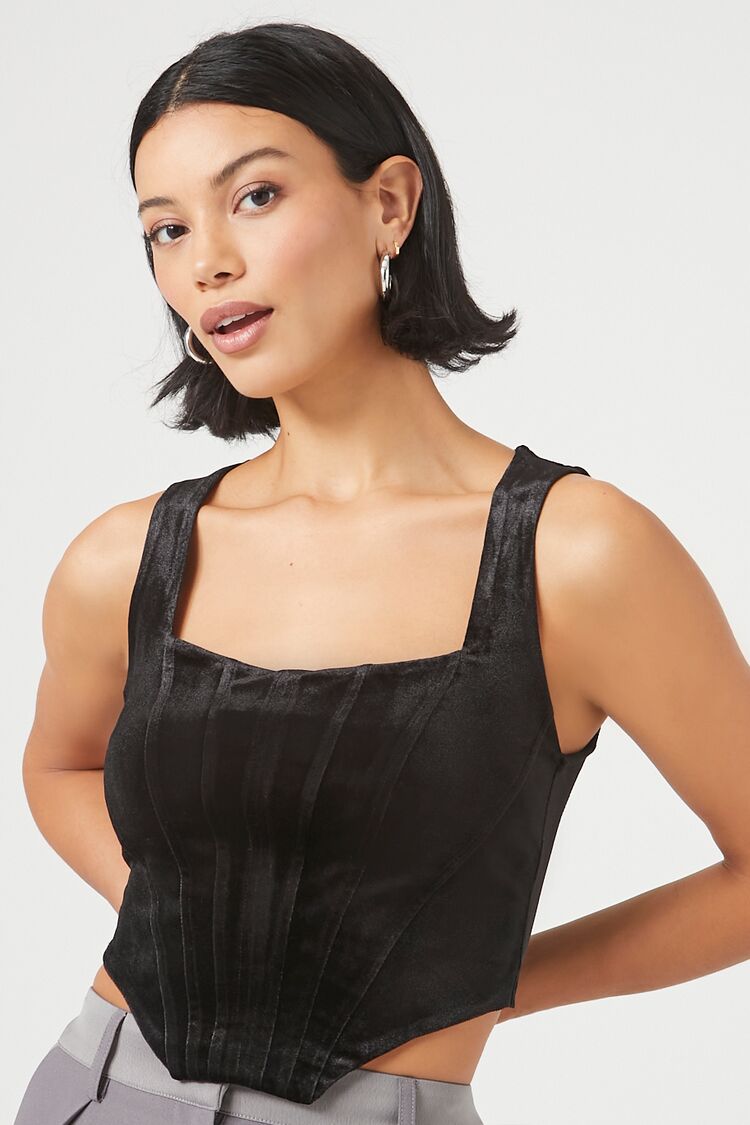 Velvet Bustier Cropped Tank Top | Forever 21 Womens