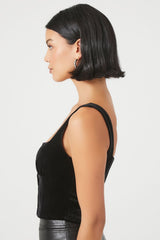 Velvet Hook-and-Eye Crop Top | Forever 21 Womens