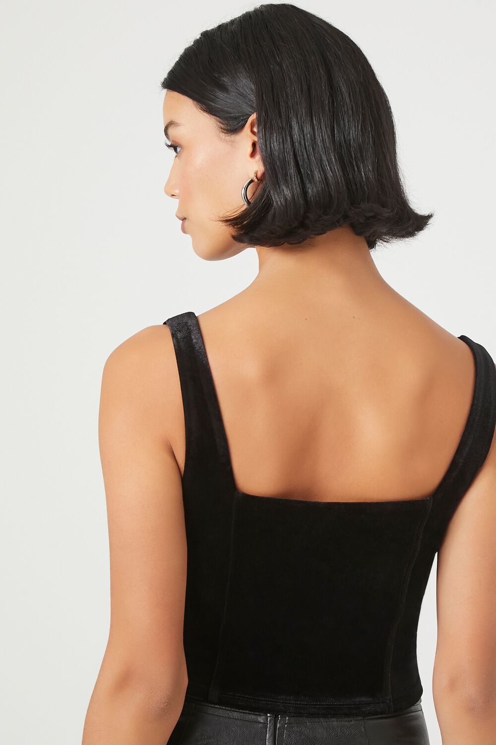 Velvet Hook-and-Eye Crop Top | Forever 21 Womens