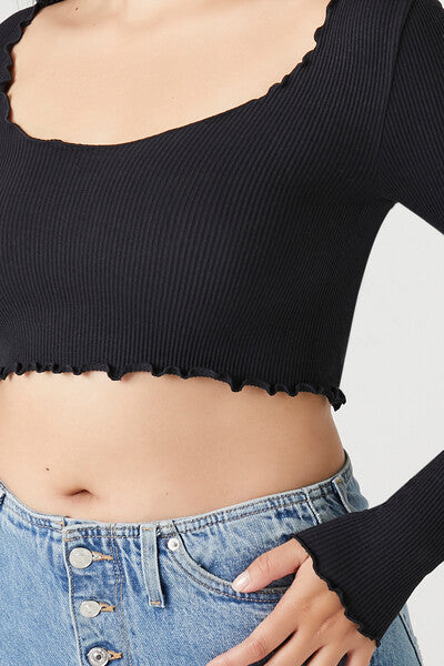 Seamless Lettuce-Edge Crop Top | Forever 21 Womens