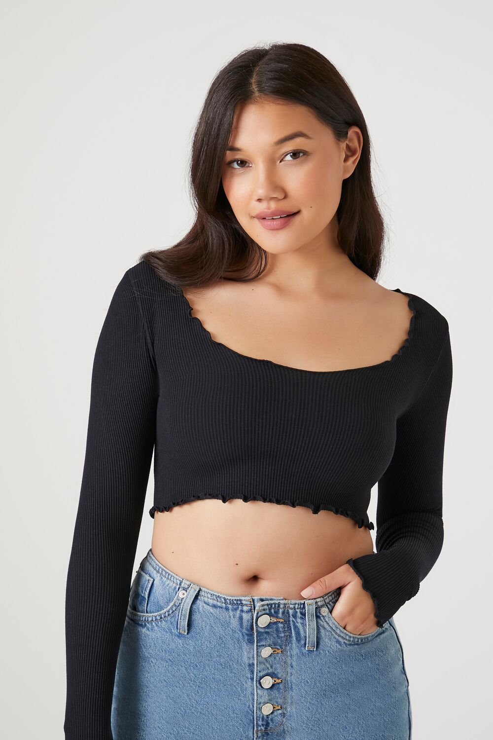 Seamless Lettuce-Edge Crop Top | Forever 21 Womens