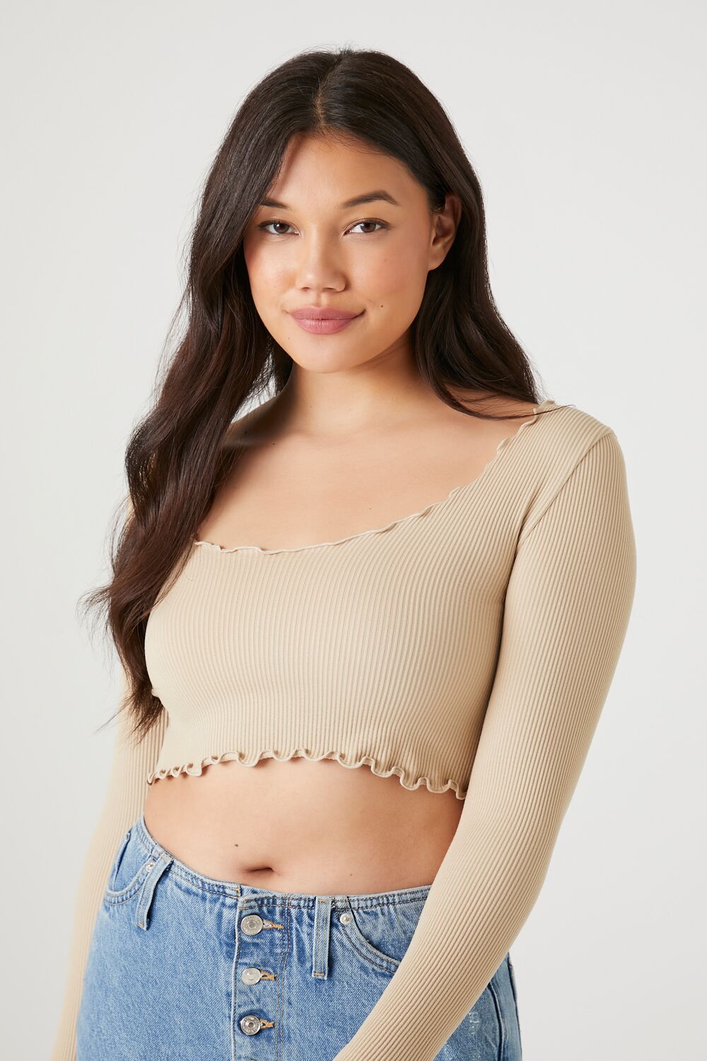 Seamless Lettuce-Edge Crop Top | Forever 21 Womens