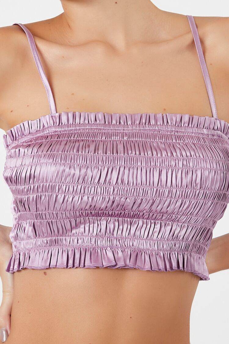 Smocked Satin Cropped Cami | Forever 21 Womens