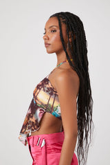Tropical Mesh Halter Top | Forever 21 Womens