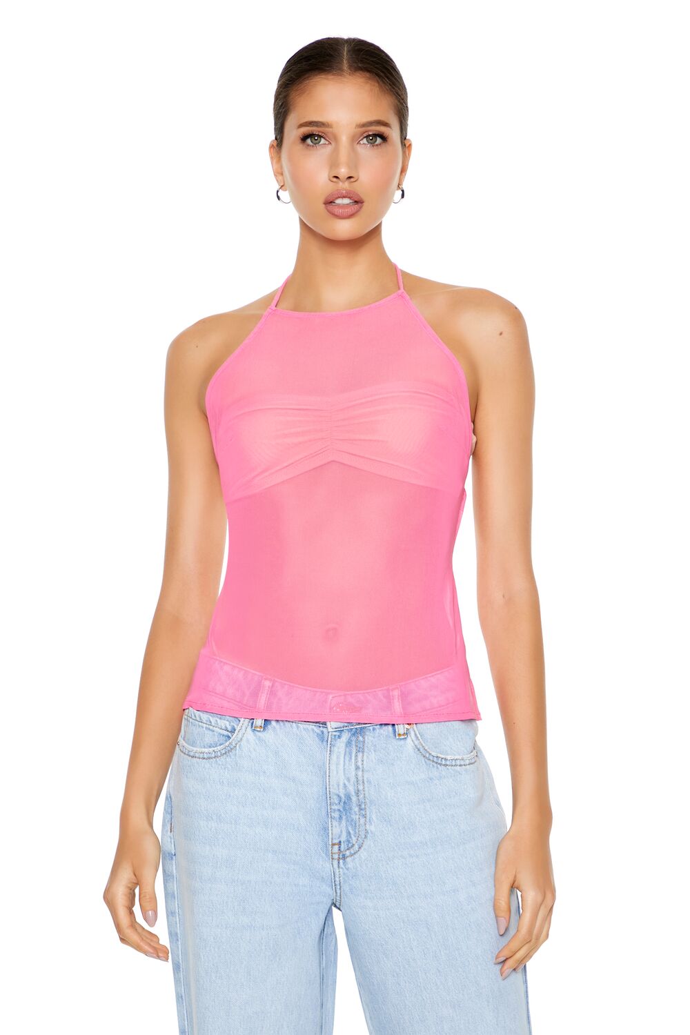 Sheer Mesh Halter Top | Forever 21 Womens