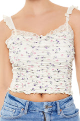 Floral Ruched Cropped Cami | Forever 21 Womens