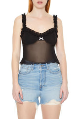 Mesh Ruffle Bustier Cami | Forever 21 Womens