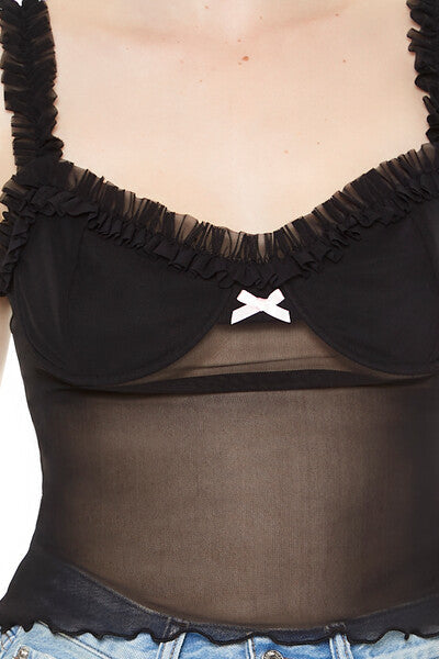 Mesh Ruffle Bustier Cami | Forever 21 Womens