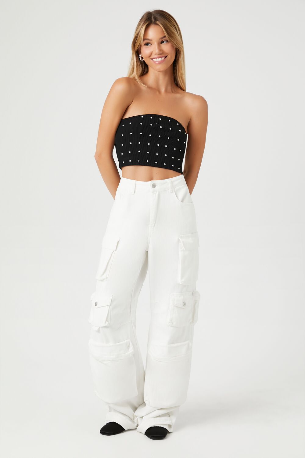 Rhinestone Cropped Tube Top | Forever 21 Womens