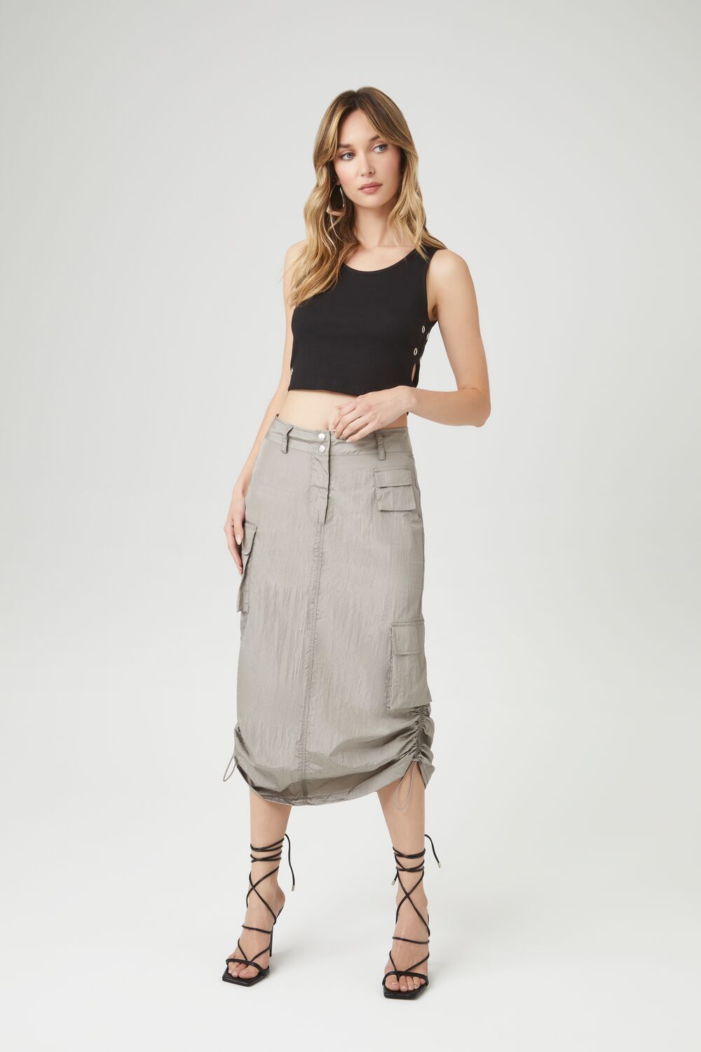 Eyelet Cropped Tank Top | Forever 21 Womens
