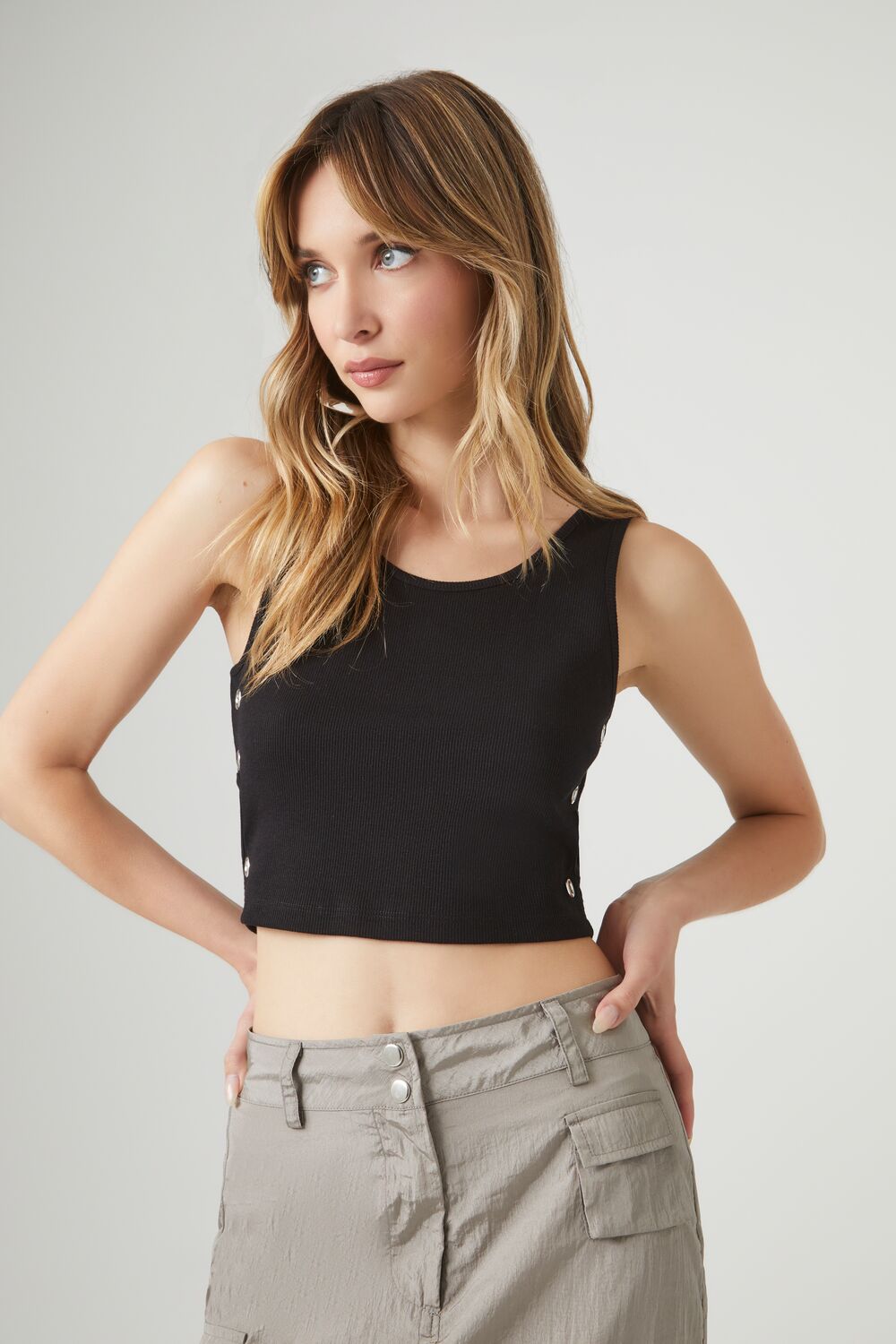 Eyelet Cropped Tank Top | Forever 21 Womens