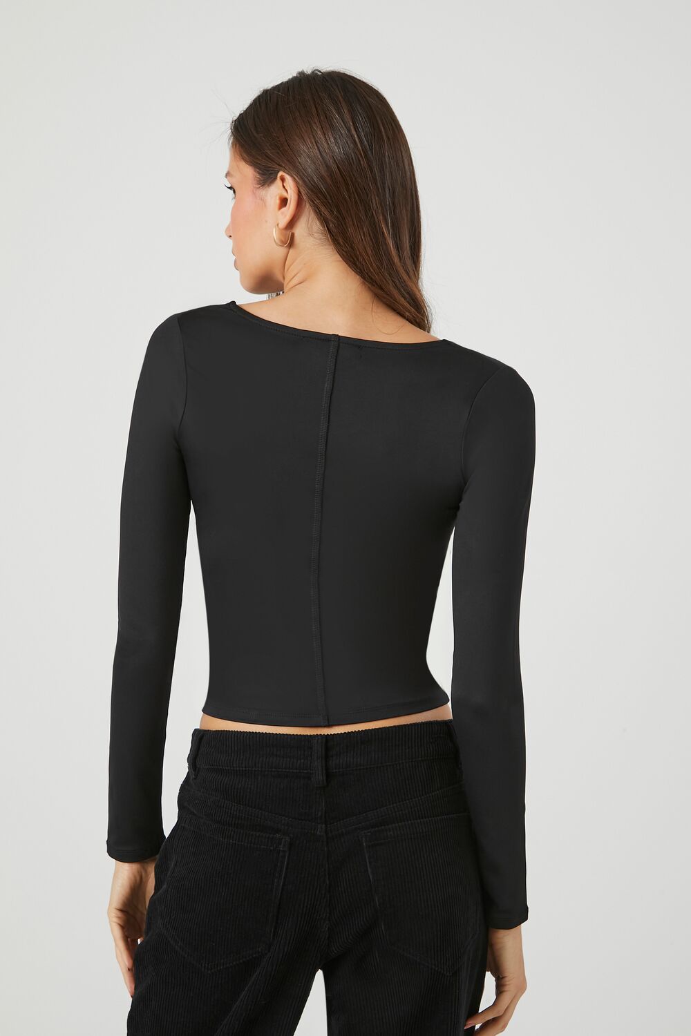 Fitted Long-Sleeve Crop Top | Forever 21 Womens
